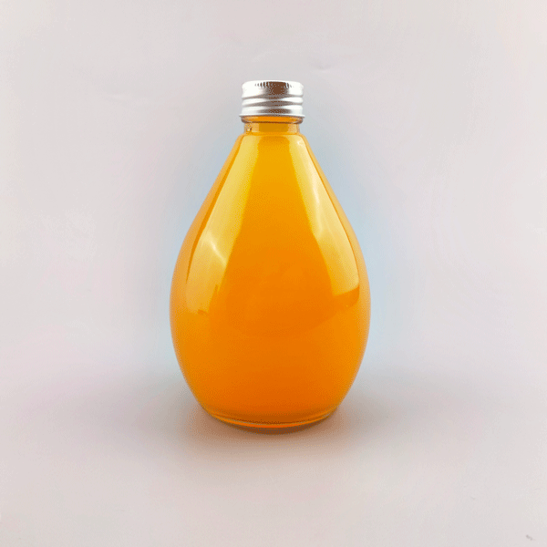 Formet glassdrikkflaske
